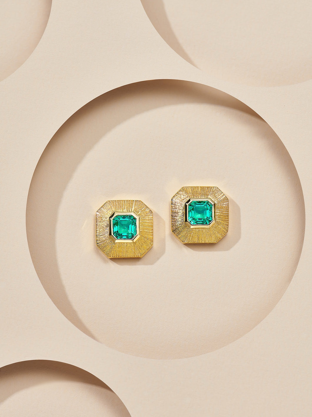 Handcrafted 0.3 CT Colombia Emerald Stud Earrings | Sophisticated Gift for Her