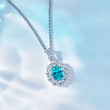 Charger l&#39;image dans la galerie, Azure Elegance: Paraiba-hued Cultivated Gemstone Gold-Plated Silver Jewelry Set
