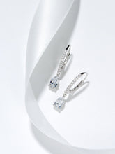 Load image into Gallery viewer, Teardrop Treasure: Pear-Cut Gemstone Drop Earrings in Gold-Plated Silver
