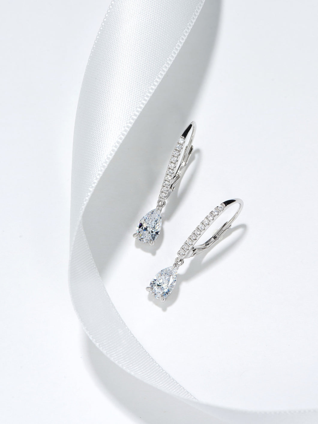 Teardrop Treasure: Pear-Cut Gemstone Drop Earrings in Gold-Plated Silver