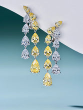 Load image into Gallery viewer, Droplet Radiance: Teardrop Natural Zircon Gold-Plated Earrings
