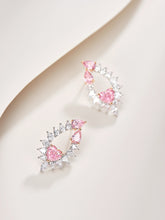 Load image into Gallery viewer, Heart&#39;s Radiance: Heart-Shaped Natural Zircon Gold-Plated Silver Earrings
