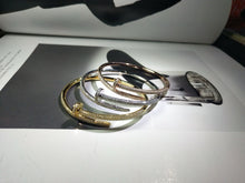 Charger l&#39;image dans la galerie, Twilight Sparkle Spiral Bangle Set in Silver with Gold Plating and Zircon
