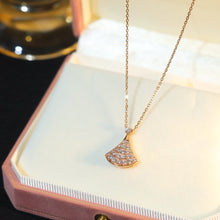 Load image into Gallery viewer, Sparkle Fan Pendant Necklace - Available in Silver and Rose Gold
