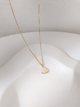 Load image into Gallery viewer, Silver with Rose Gold Plated Fan-Shaped Gemstone Pendant Necklace
