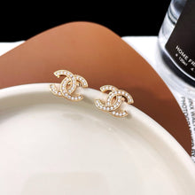 Cargar imagen en el visor de la galería, Silver with Gold Plating Crescent Stud Earrings Embellished with Natural Zircon - Available in Silver and Gold
