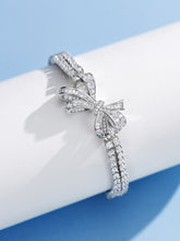 Charger l&#39;image dans la galerie, Dazzling Bow Bracelet in Gold-Plated Silver with Natural Zircon
