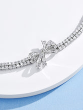 Load image into Gallery viewer, Dazzling Bow Bracelet in Gold-Plated Silver with Natural Zircon

