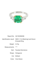 Lade das Bild in den Galerie-Viewer, Radiant 1.5 CT Vivid Green Lab-Created Colombian Emerald Ring
