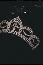 Load image into Gallery viewer, Baroque Grandeur: 24k Gold-Plated Tiara with Natural Zircon - A Bridal Crown of Splendor
