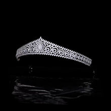 Load image into Gallery viewer, Exquisite High-Quality Bridal Tiara - Natural Zircon Embellishments, 24K White Gold Plated
